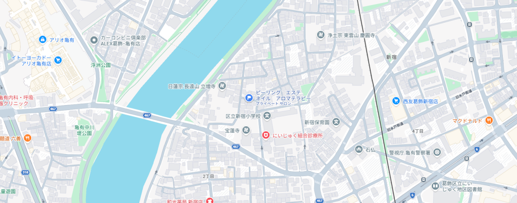 プライベートサロン アヴニール周辺地図（東京都葛飾区新宿）